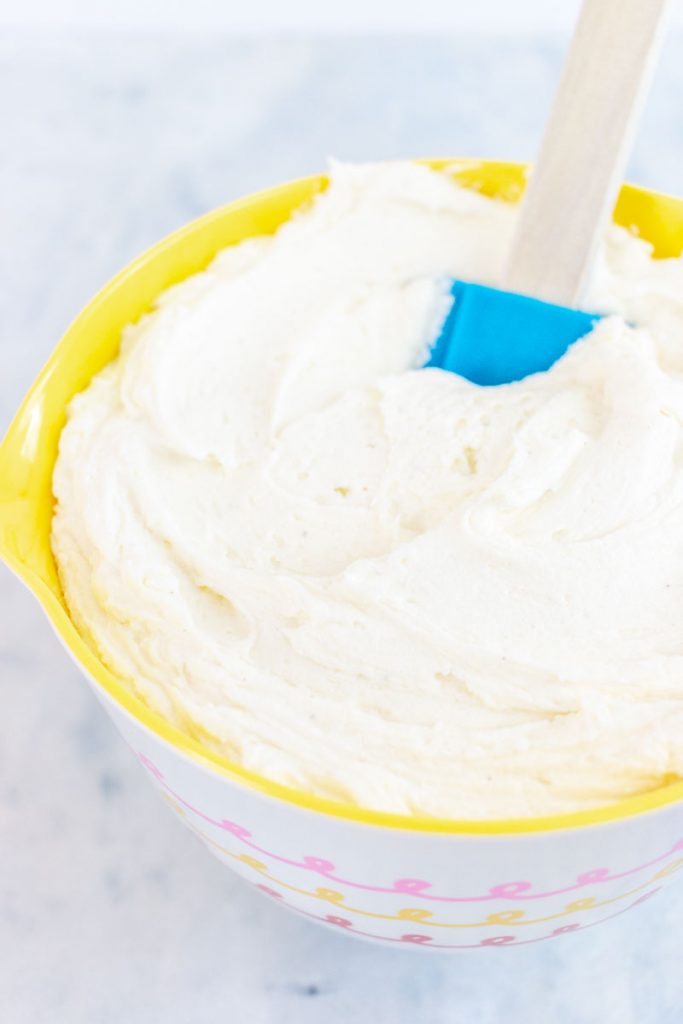 Vanilla buttercream in a bowl