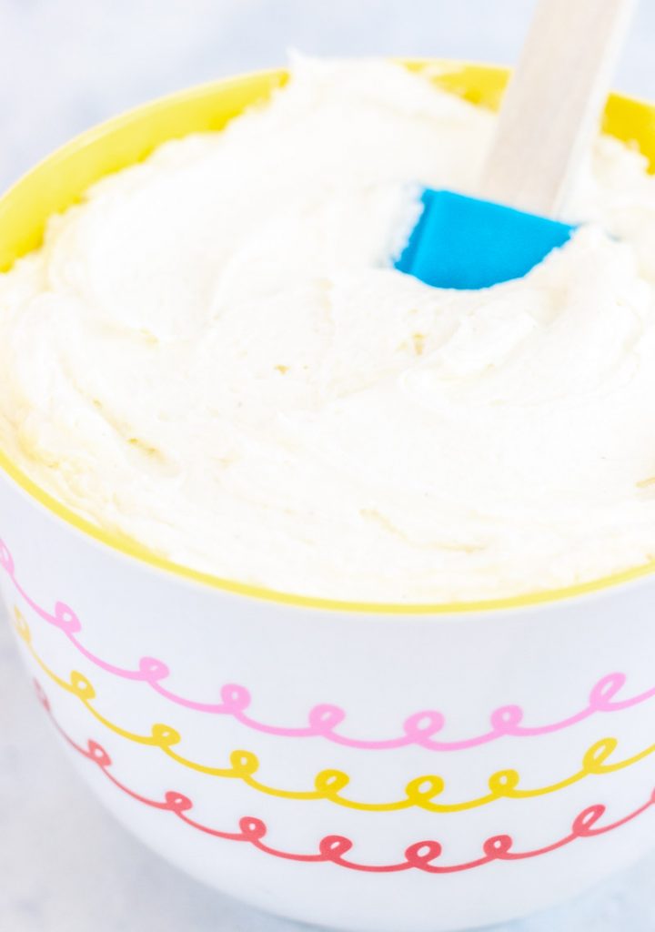 vanilla buttercream in a bowl