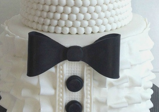 His and Hers Shower Cake Bowtie
