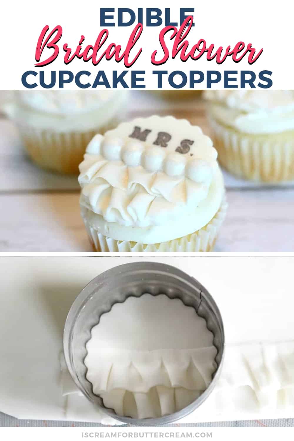 Edible Bridal Shower Cupcake Toppers - I Scream for ...