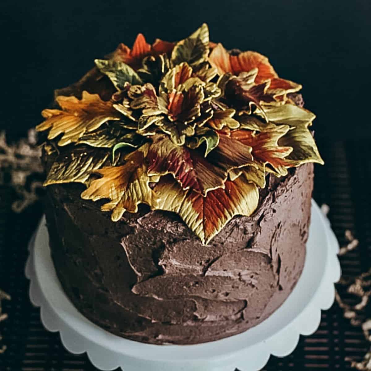 Gilded Leaf Cake - I Scream for Buttercream