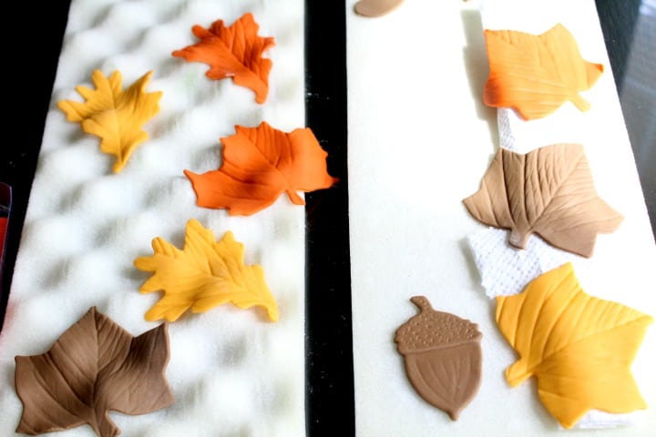 Let fondant leaves dry overnight