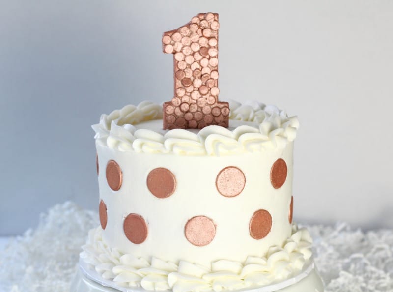 Sequin Topper on top of cake