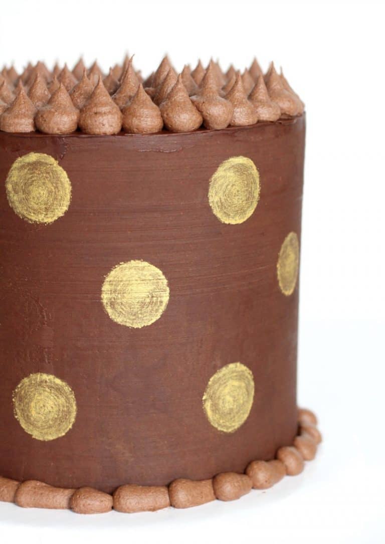 Gold Polka Dot Ganache Cake I Scream for Buttercream
