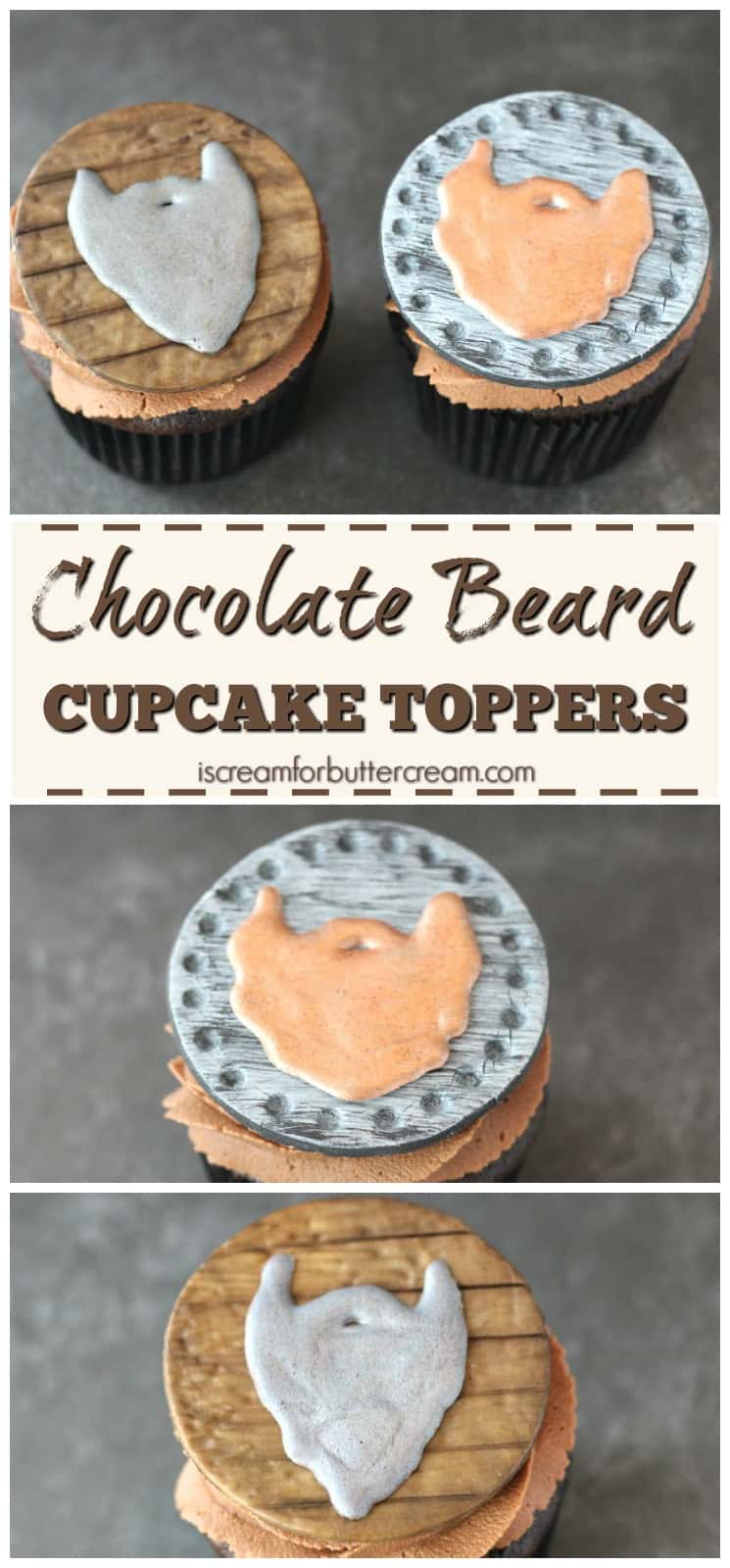 Chocolate Beard Cupcake Toppers Pinterest Graphic