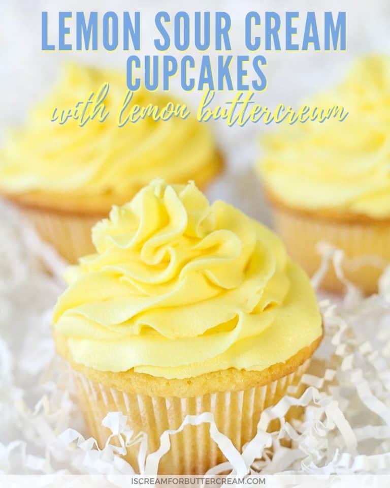 Lemon Sour Cream Cupcakes with Lemon Buttercream - I Scream for Buttercream