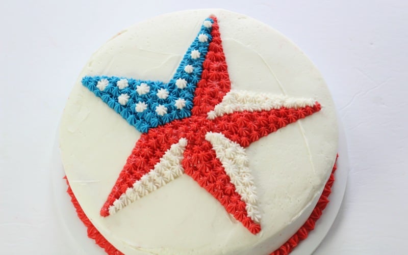 Easy Patriotic Buttercream Star Cake