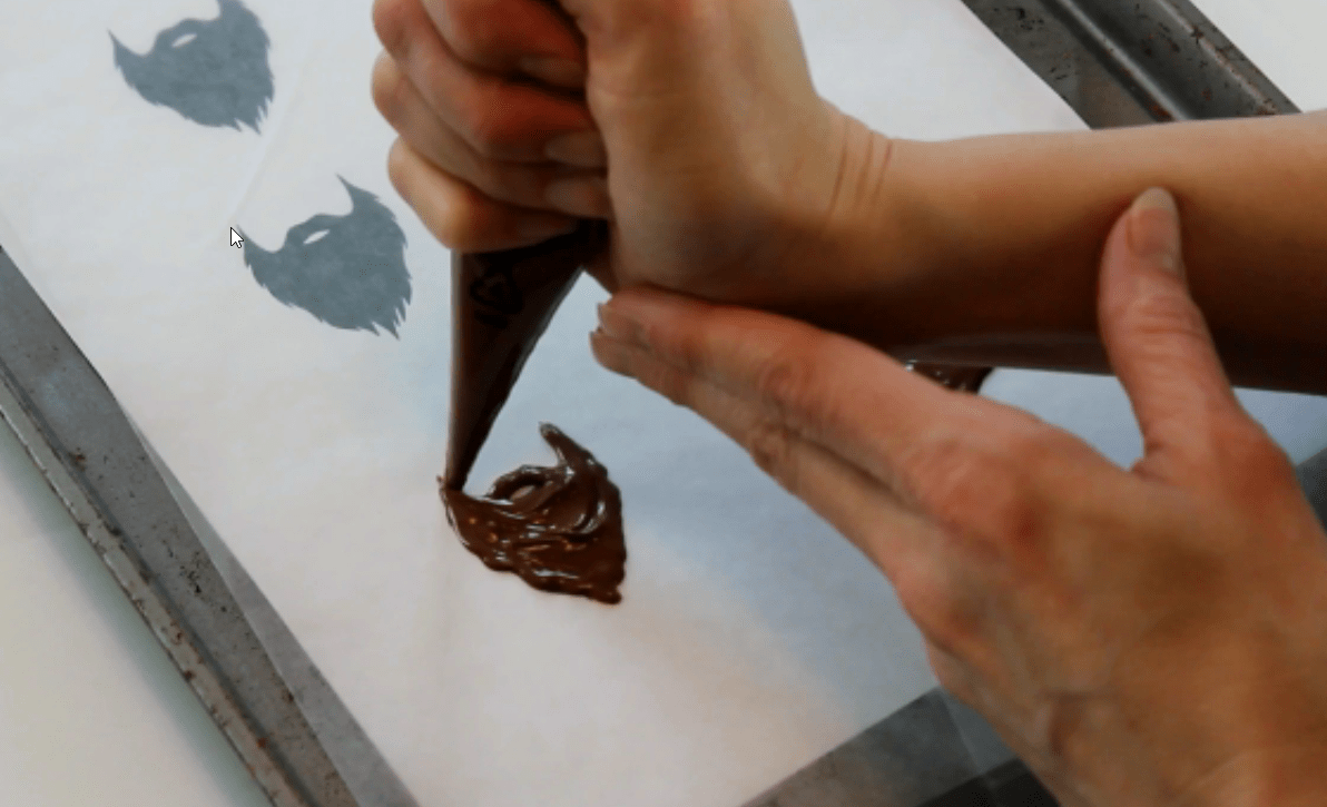 Adding chocolate to beard template