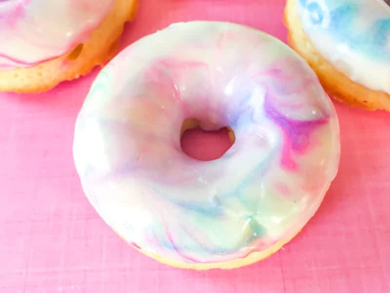 Cotton Candy Baked Cake Donuts