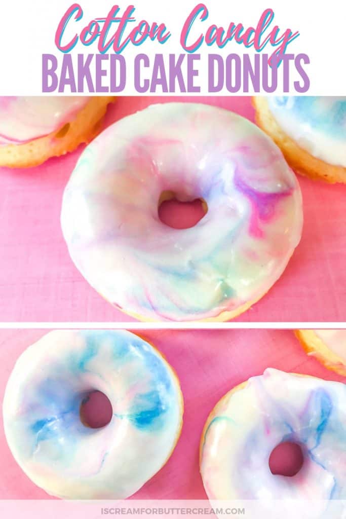 Cotton Candy Baked Cake Donuts - I Scream for Buttercream