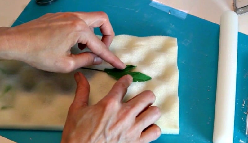 Shaping and drying the gumpaste peony leaf
