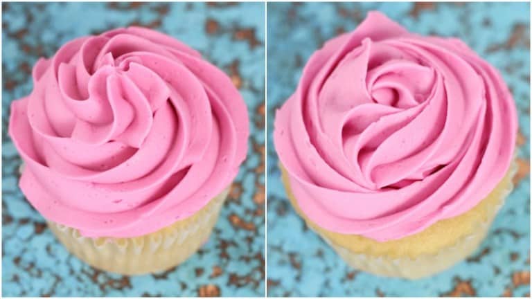 Buttercream rosettes on cupcakes