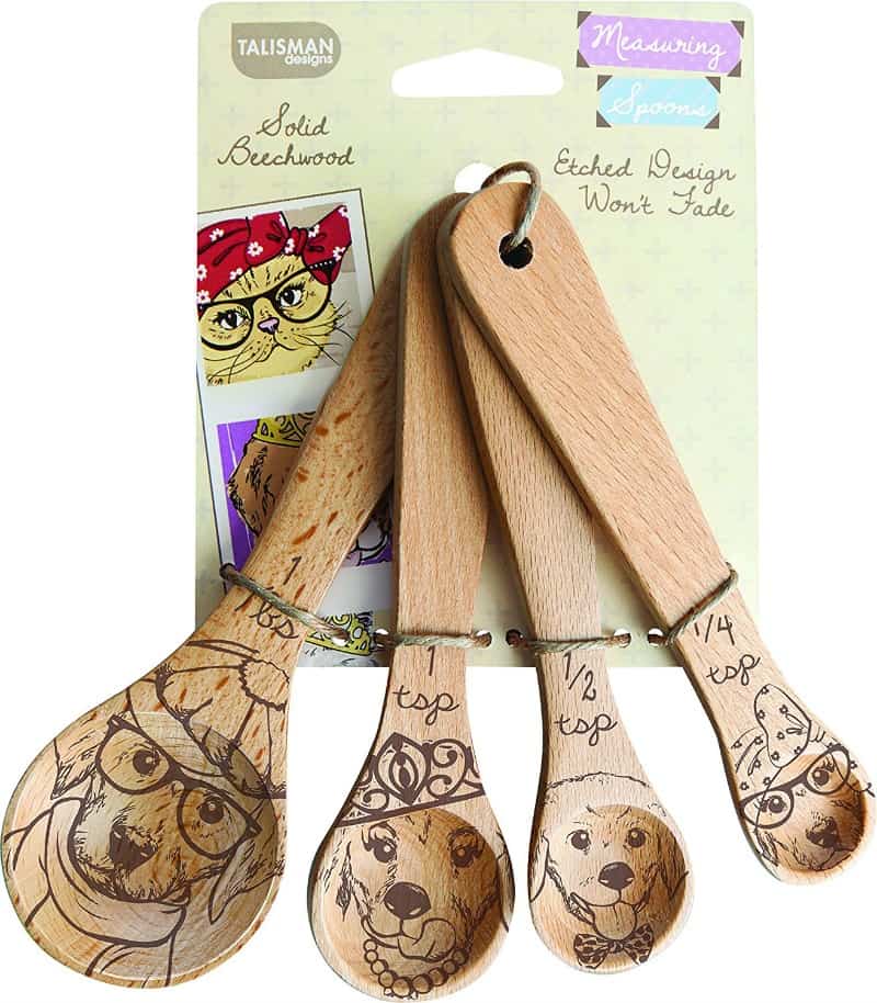 Wooden Dog Measuring Spoons