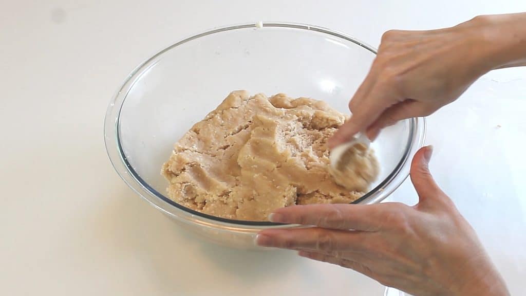 Scooping out cake ball mixture