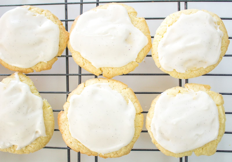 top view of pound cake cookie on rack