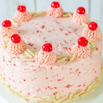 Almond Cake with Cherry Buttercream