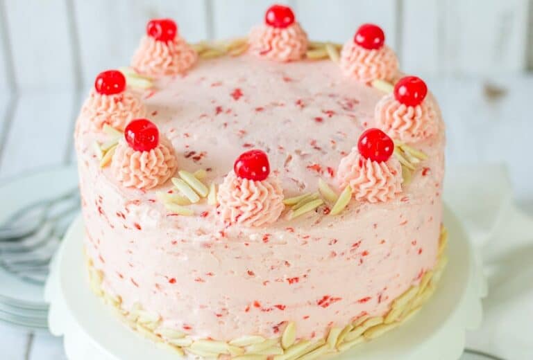 Almond Cake With Cherry Buttercream - I Scream For Buttercream