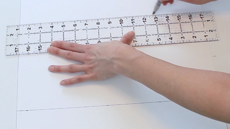 draw a line connecting the measurements on poster board