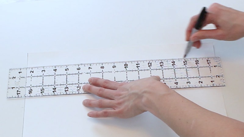 draw a line connecting the measurements on the poster board