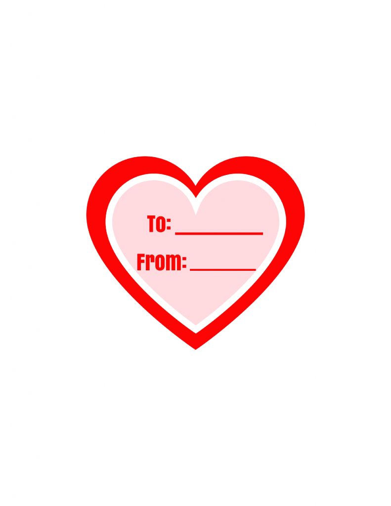 red heart printable label pic