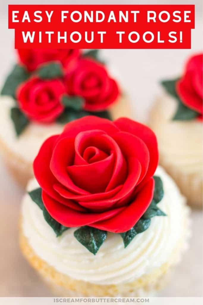 Easy Fondant Rose Without Tools I Scream for Buttercream
