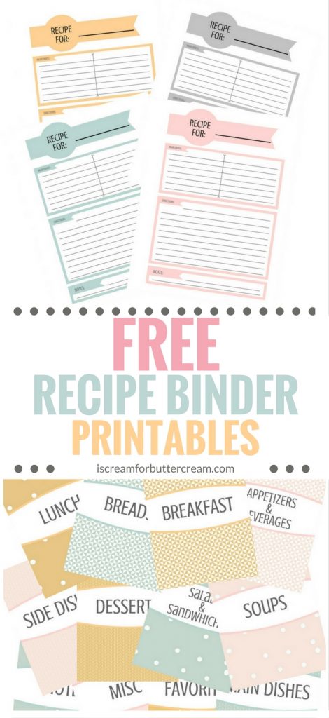 free recipe binder printables i scream for buttercream