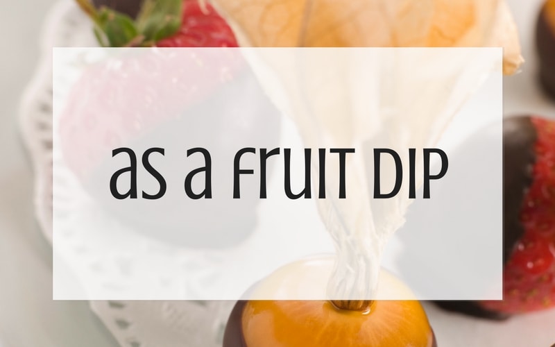 Use leftover buttercream as a fruit dip graphic