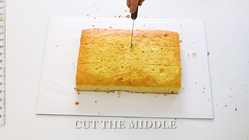 Cut cake into sections