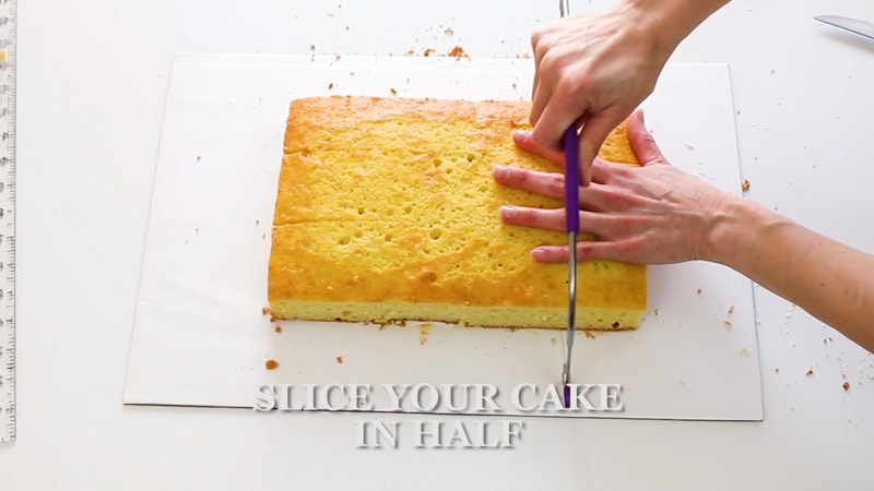 leveling a large cake layer