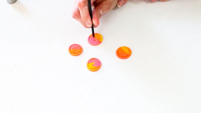 Adding button holes to fondant buttons
