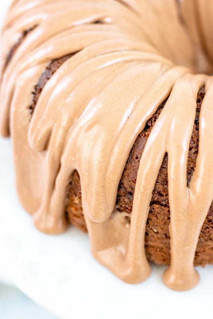 top down view of chocolate glaze