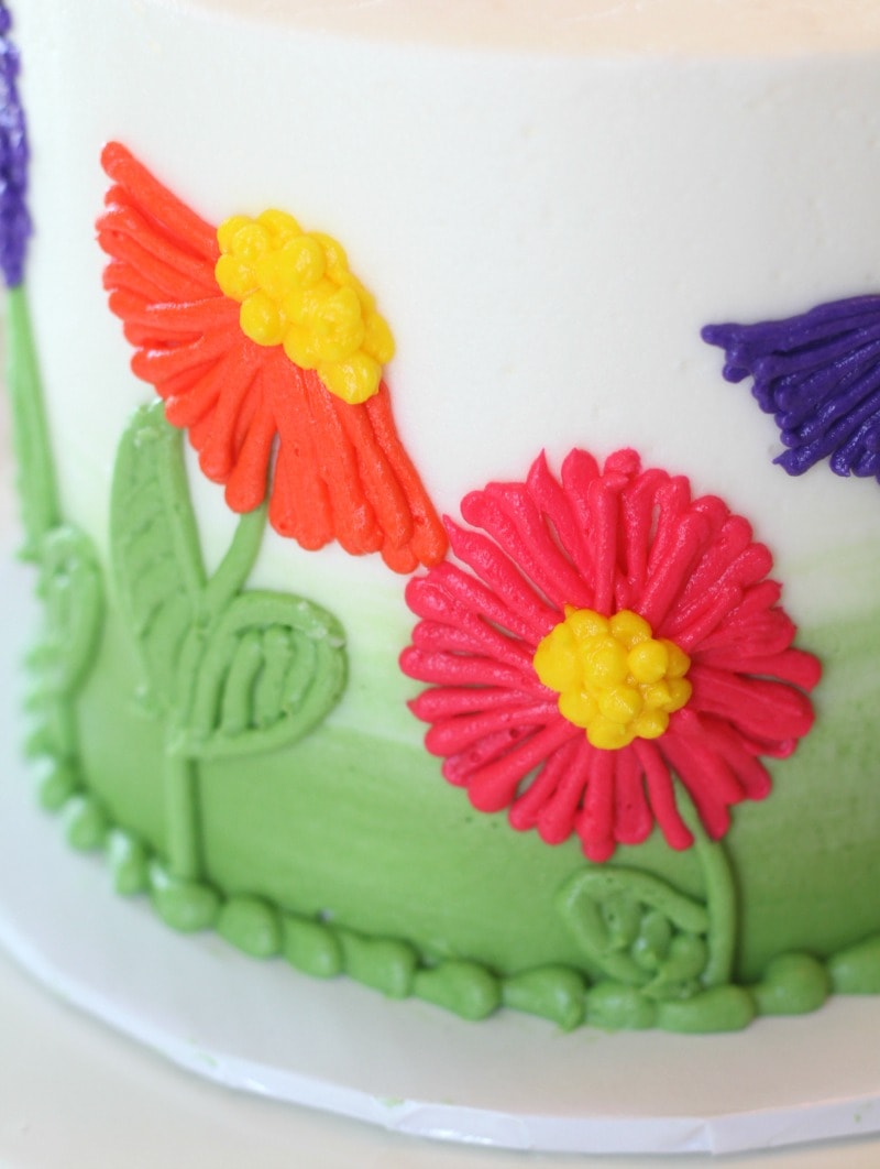Piping buttercream flowers