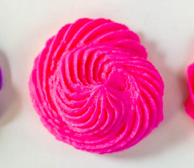 Pink swirled buttercream