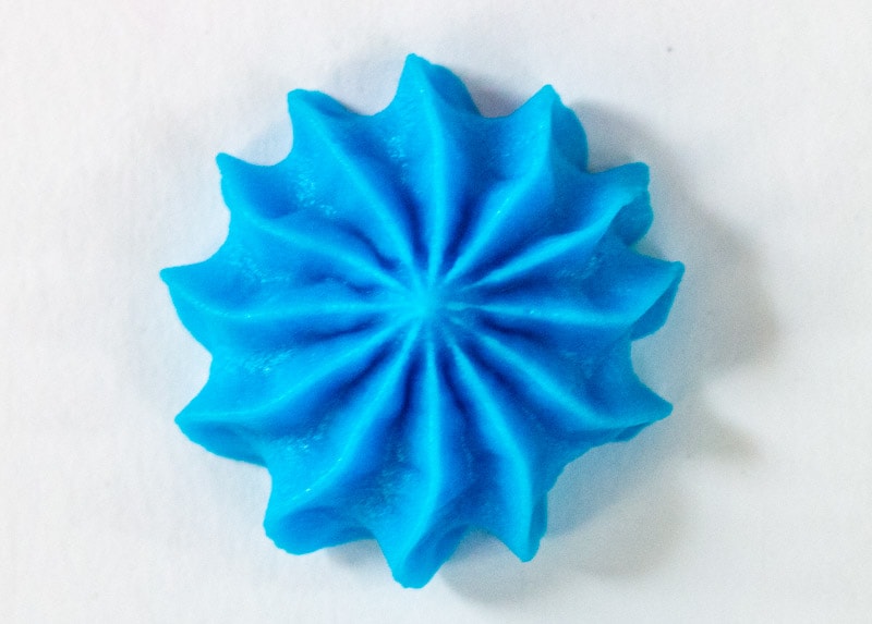 blue piped buttercream