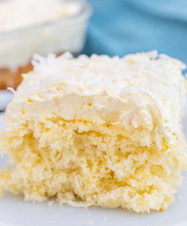 Pina Colada Cream Cheese Cake Bars - I Scream for Buttercream