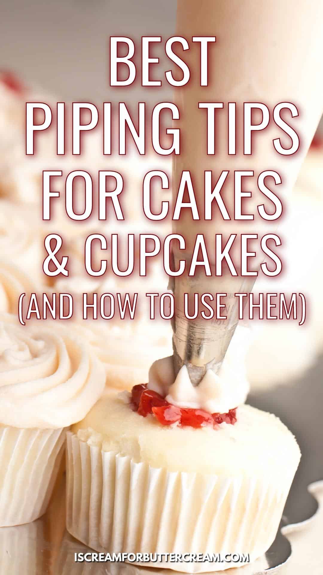 Piping onto the top of a cupcake with text.