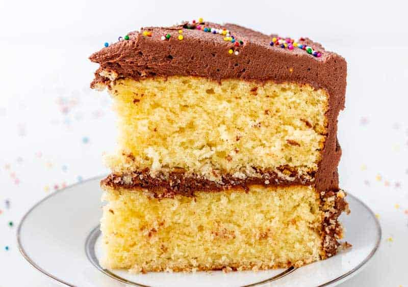 Classic Yellow Cake with Fudge Frosting