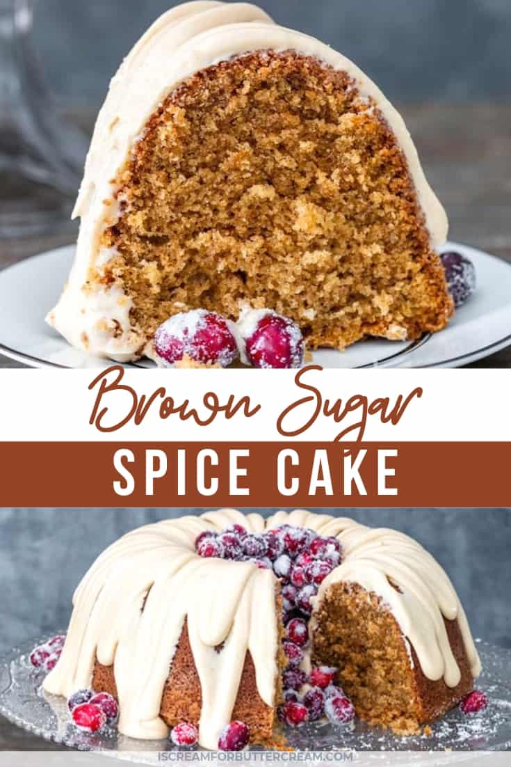 Brown Sugar Spice Cake with Caramel Cream Cheese Glaze I Scream for