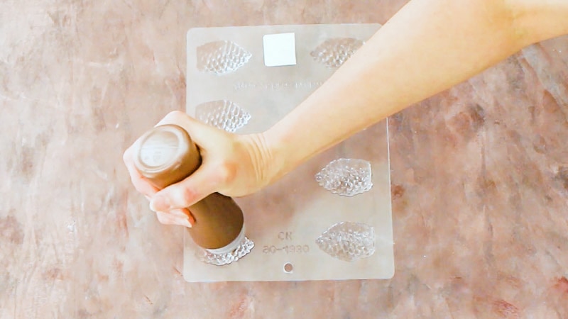add melted chocolate to the molds