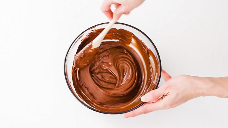 stir the melted chocolate