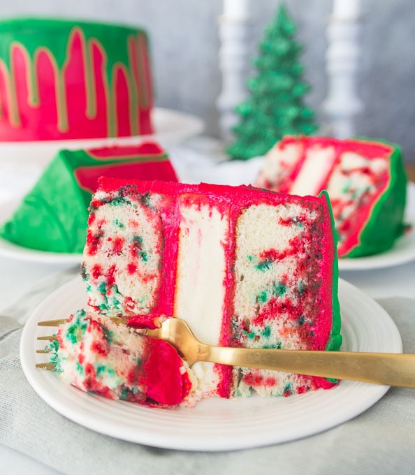 Christmas Funfetti Cheesecake Layer Cake