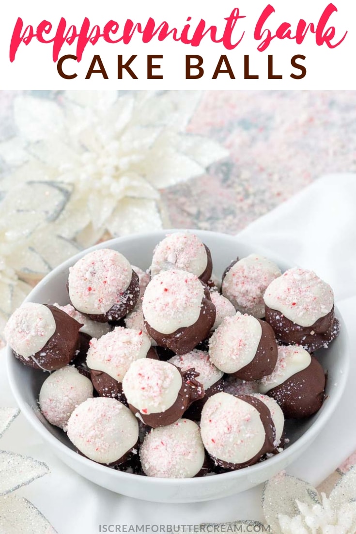 Peppermint Bark Cake Balls - I Scream for Buttercream