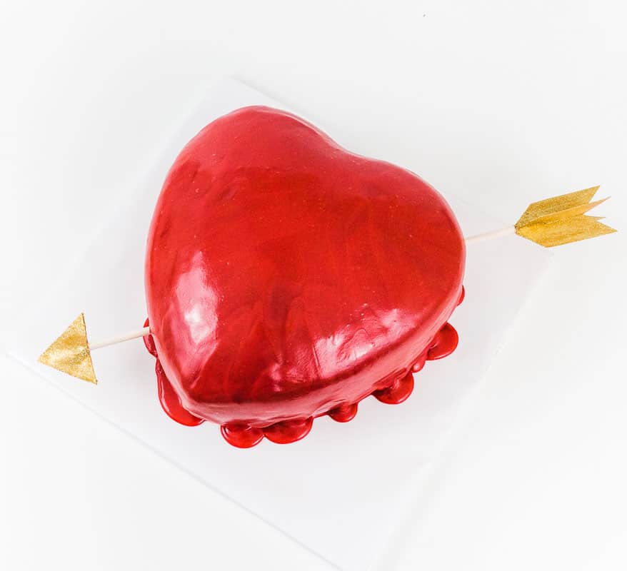 Chocolate Puffed Heart Valentine's Day Drip Cake