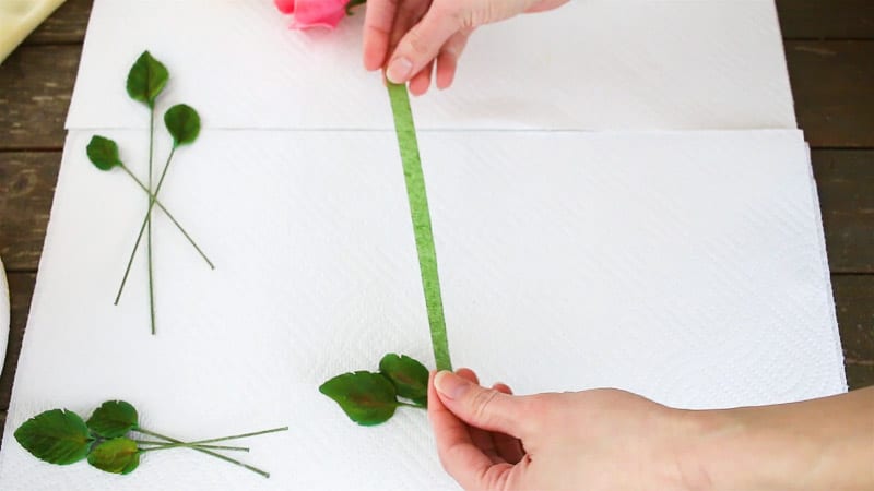 pulling the floral tape