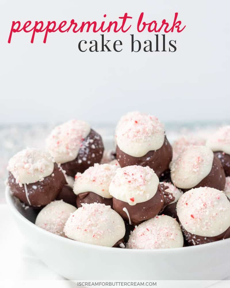 peppermint bark cake balls title graphic