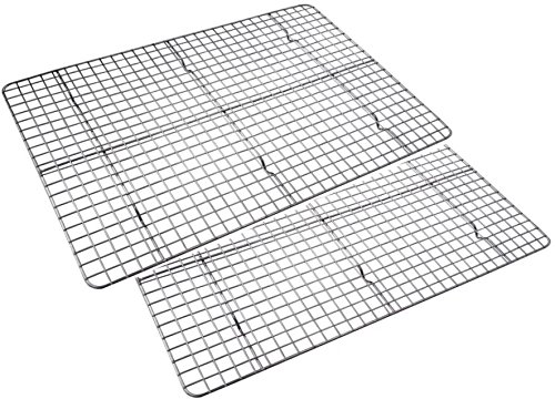 Checkered Chef Cooling Rack Baking Rack Twin Set. Stainless Steel Oven and Dishwasher Safe Wire Rack. Fits Half Sheet Cookie Pan