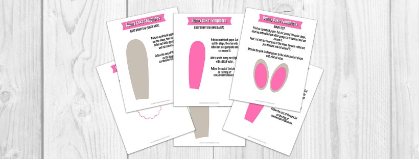 bunny ear cake templates graphic