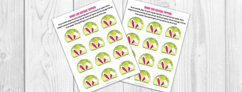 Printable Bunny Ear Easter Cupcake Toppers Opt In Pic