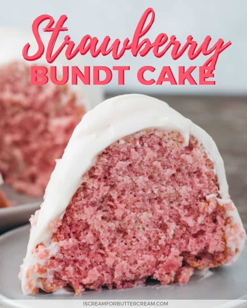 Strawberry Bundt Cake Blog Title Image