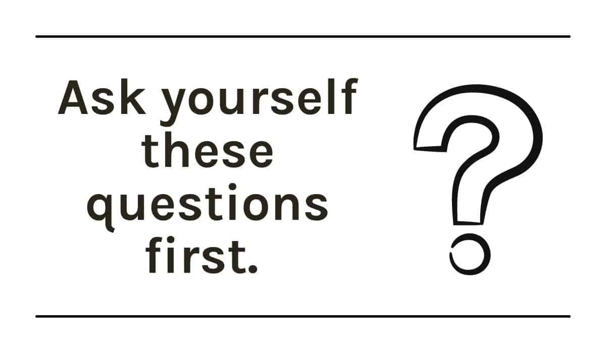 Ask questions and question mark graphic.